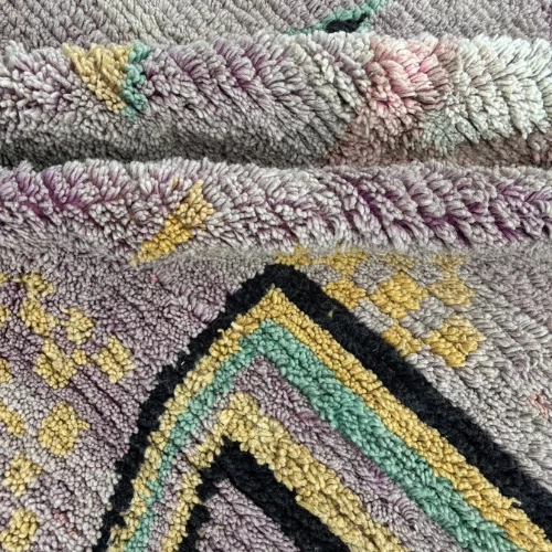 Moroccan Hand-Woven Rug-Modern Purple Moroccan Wool Rug Hand-Knotted Wool Carpet - Image 4 of 4