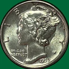 1939-S Mercury Dime Brilliant Uncirculated BU Coin #40678