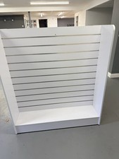 H Shape Slatwall Gondola With Aluminium Inserts - White w/ Grey (3 Available)