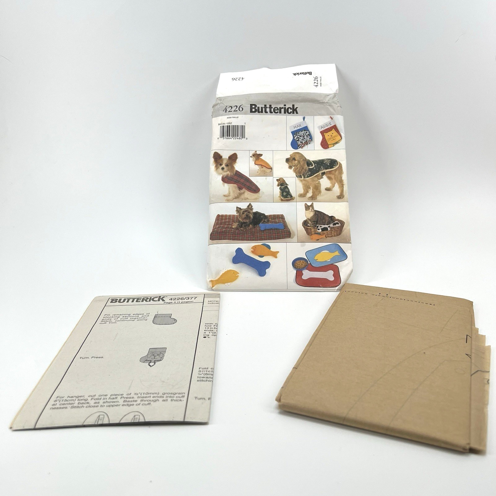 Butterick 4226 Modello Accessori Animali Domestici Gatto Cane Cappotti Tovagliette Letti Giocattoli Taglio foto 2