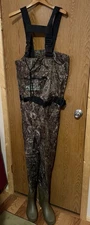 New Foxelli Nylon Camo Chest Wader Adjustable Suspenders Boot Bottom Size 12