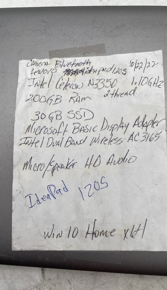 Notebook Lenovo IdeaPad 120s-11IAP Celeron N3350 11,6" Para Peças Ou Reparo Sem HDD - Imagem 2 de 4