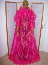 Sensational L-4XL ADULT Nylon ORGANZA RUFFLE PRINCESS DRESS DIVA FUCHSIA