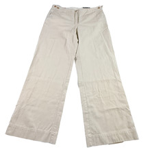 NEW Lands  End Full Leg Pant Dress Pants Womens 14 Light Stone Office Slacks NWT