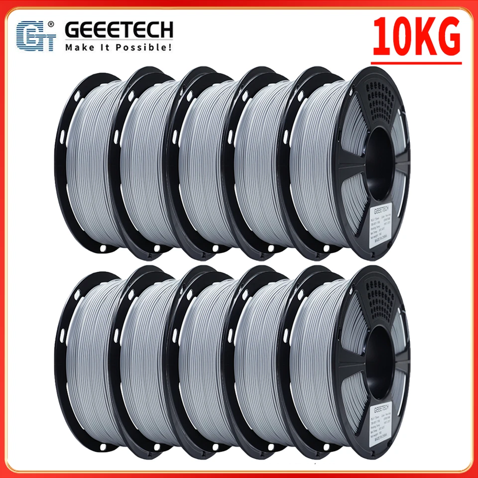 {10KG}Geeetech Impresora 3D PLA Filamento Gris 1.75mm 1KG/rollo Consumibles