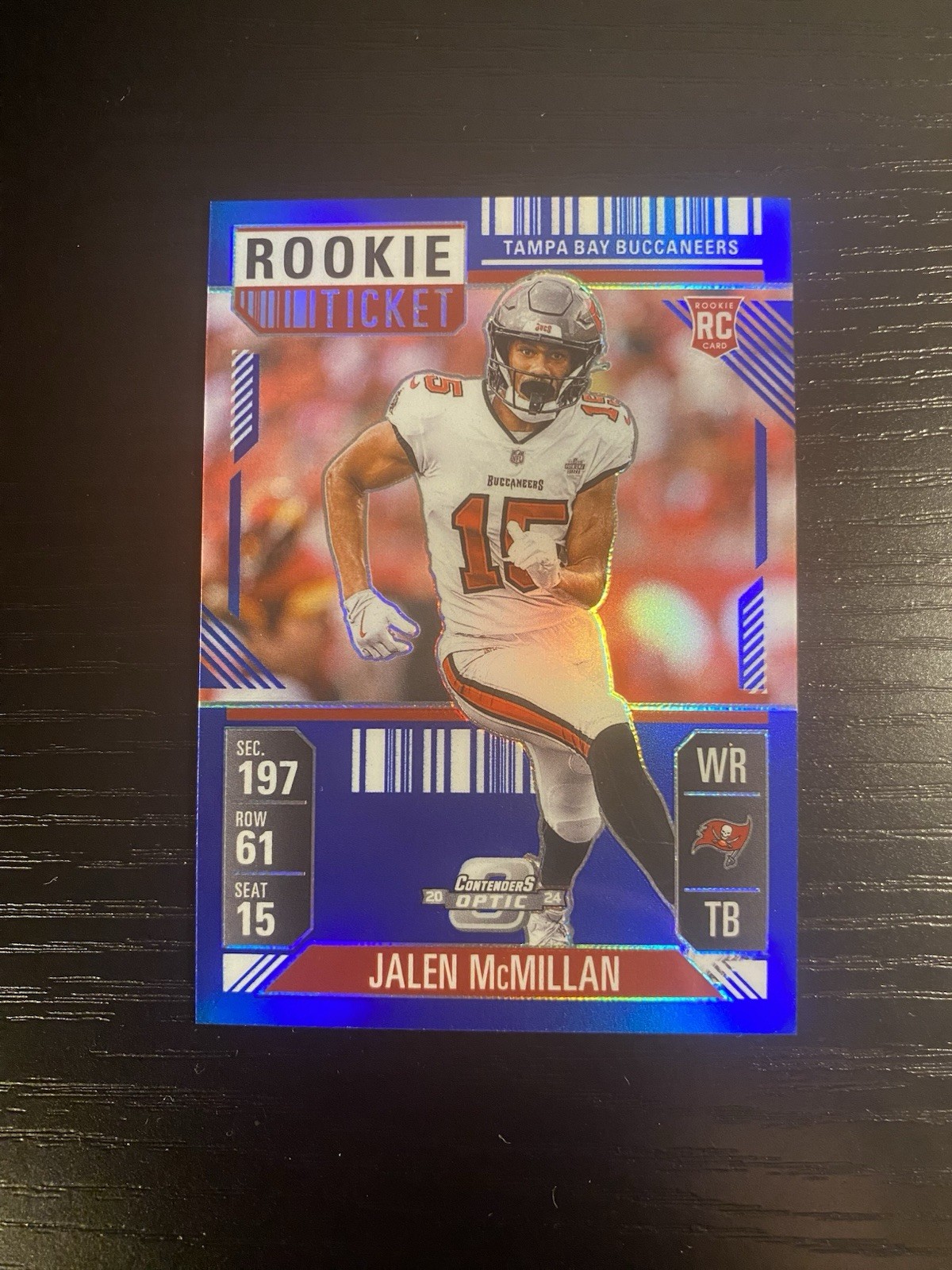 2024 Panini Contenders Optic Rookie Ticket Jalen McMillan #72 Blue /99 RC