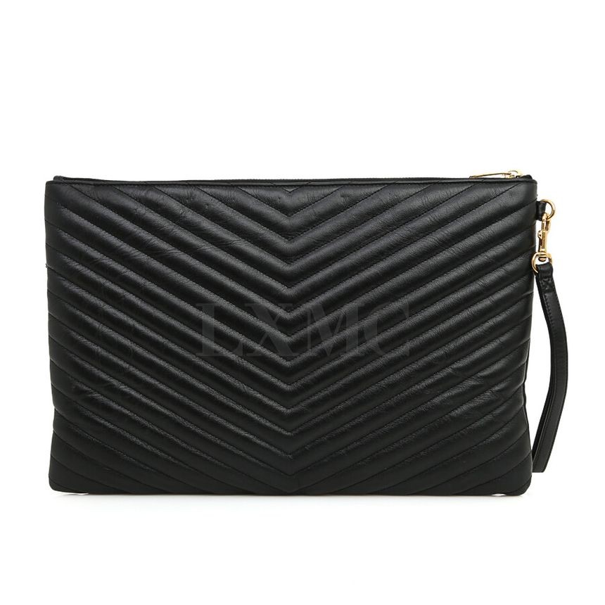 Pochette Saint Laurent Chevron trapuntata monogramma nera 440222 73423598