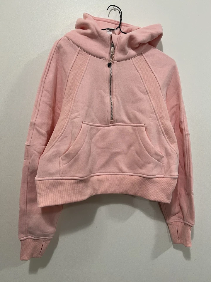 New Lululemon Scuba Oversized Half Zip Hoodie W/Pockets Pink Size 4 - Image 2 of 4