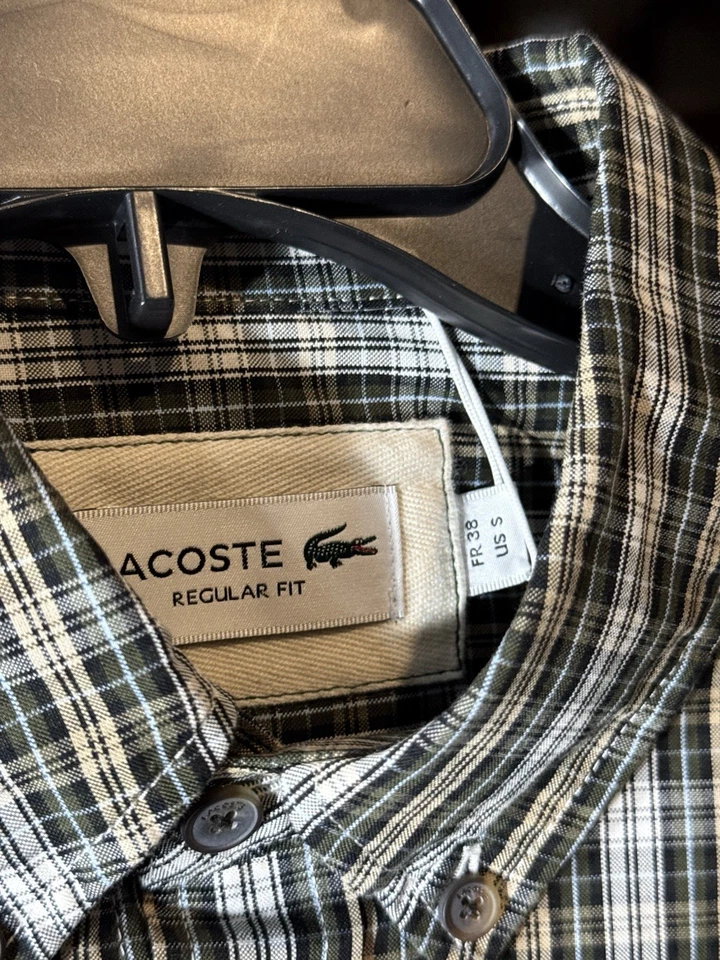 NWT! Lacoste Mens Shirt Button Down Regular Fit Cotton Size S - Image 2 of 4
