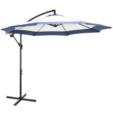 10 ft Cantilever Offset Patio Umbrella with Base for Deck Backyard Pool Outdoor