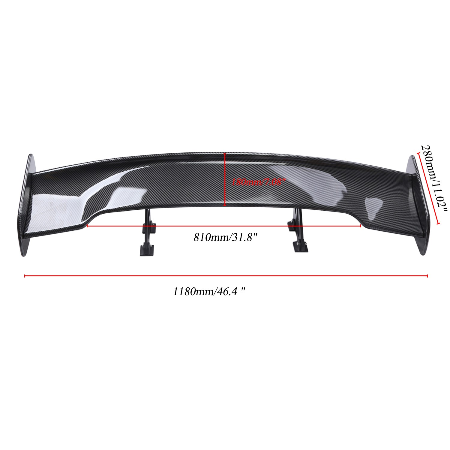 For Acura NSX 47" Fiber Rear Trunk Spoiler Wing Adjustable GT-Style