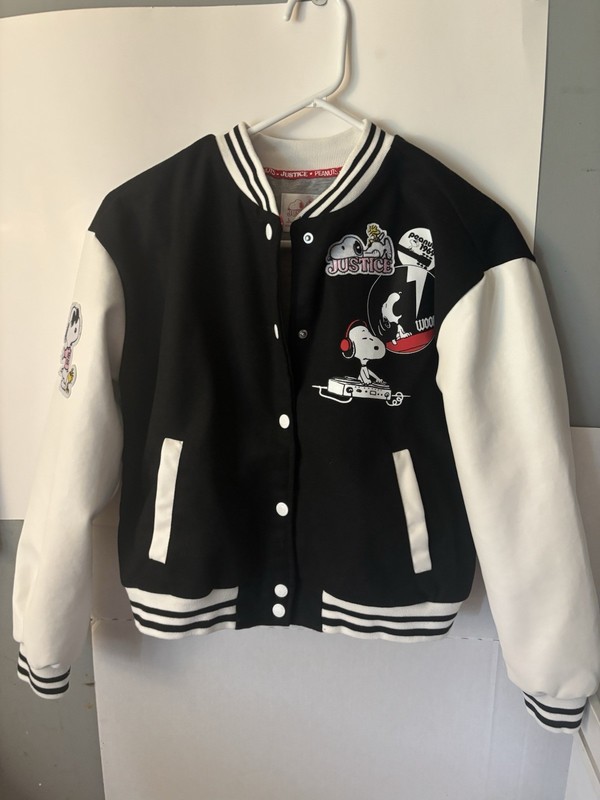 Girls Justice Peanuts Varsity Jacket Size Large Girls