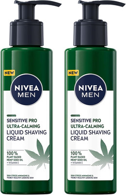 NIVEA MEN Sensitive Pro Ultra Calming Liquid Rasiercreme 200ml 2er Pack