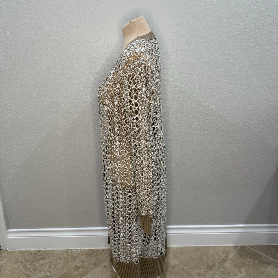 Cárdigan Suéter Worth New York Capas Algodón Tejido Abierto Talla L Boho Grannycore Foto 3 de 4