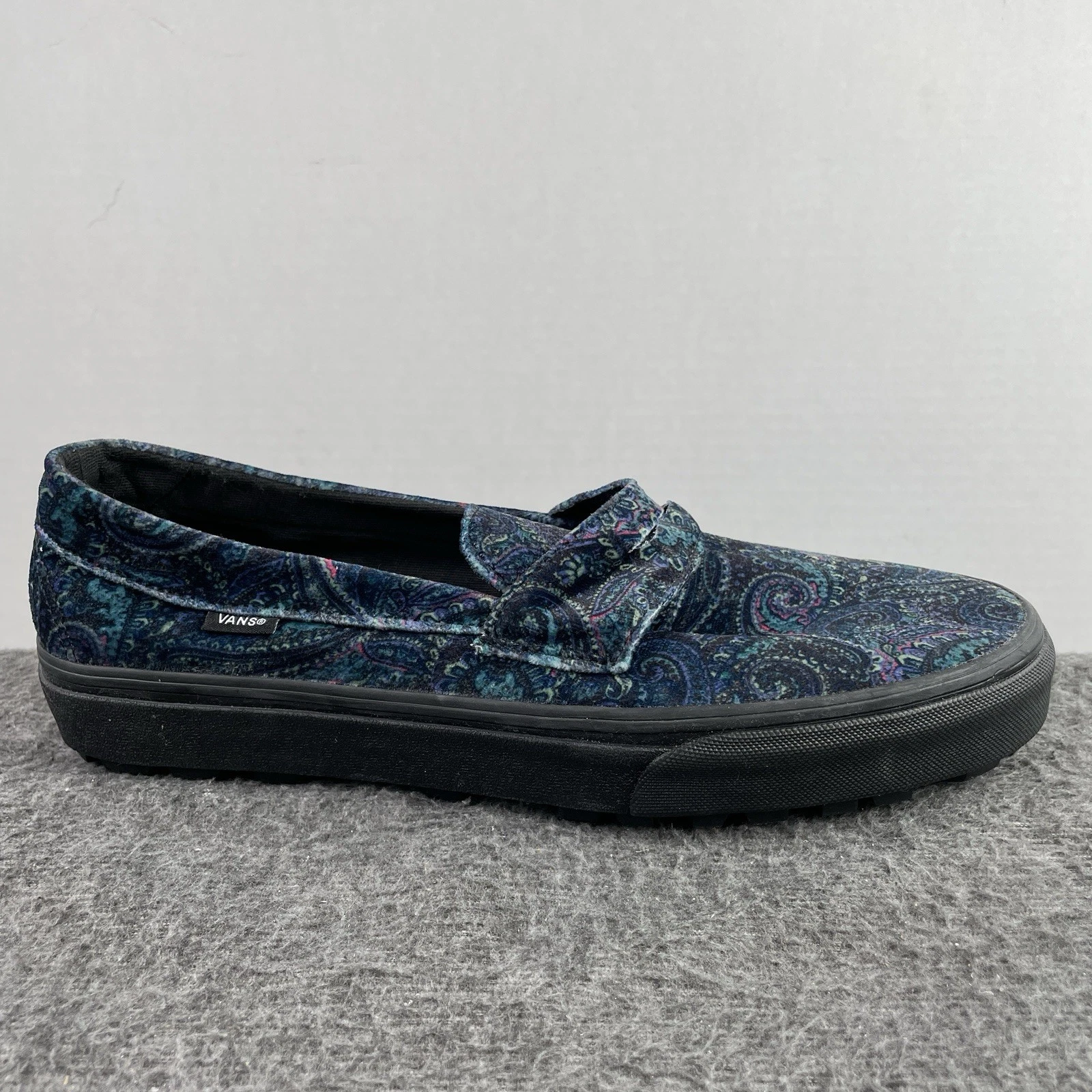 Mocassini VANS Style 53 velluto paisley blu scuro verde VN000CQPCX9 uomo taglia 12 NUOVI
