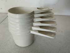 Vintage Tupperware Nesting Measuring Cups White Stacking Set of 6