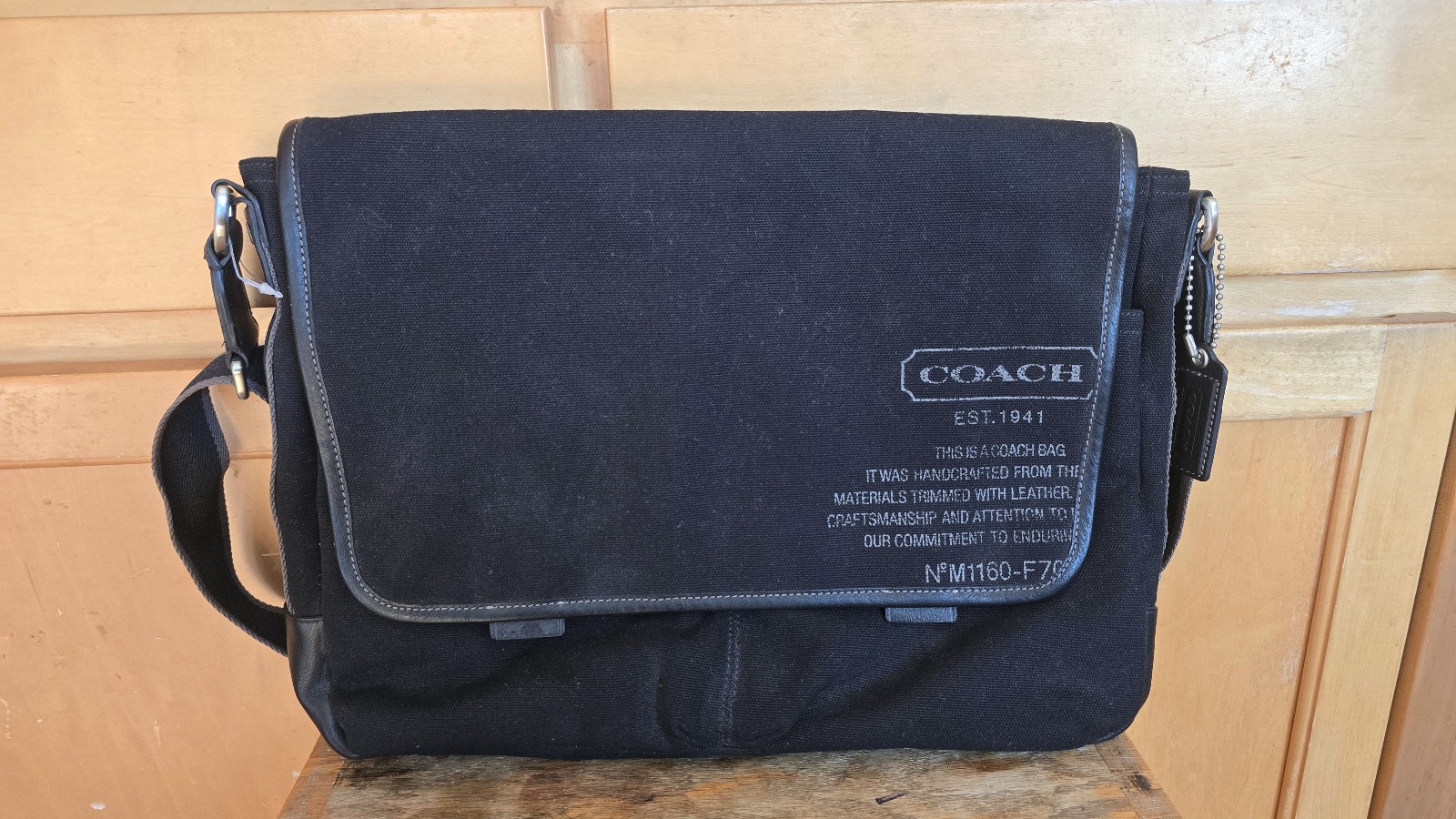 Coach Black Messenger Bag Canvas and Leather Good Condition Never Used