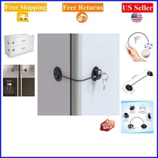 Child Safety Lock for Refrigerator & Cabinets, Black, Pack of 1