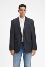 Hugo Boss The James4 Sport Coat Blazer Jacket 42R Wool 2 Button Windowpane Plaid