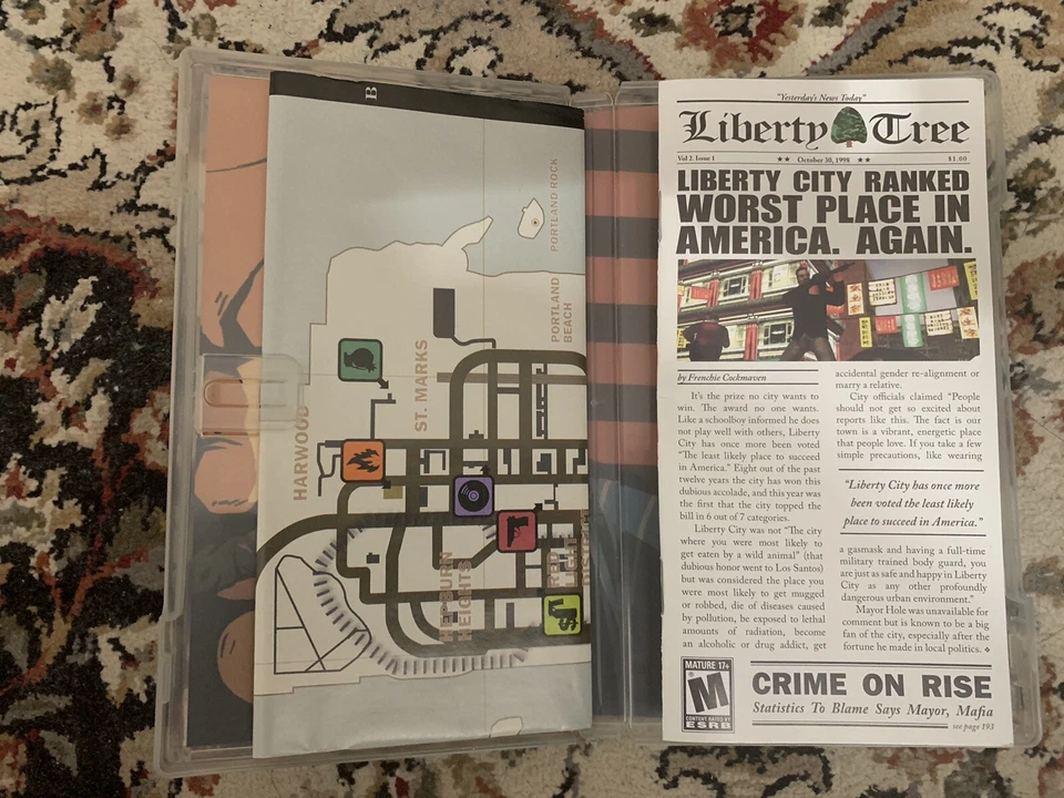 Grand Theft Auto: Liberty City Stories (Sony PSP, 2005) Completo con Mapa y Manual Foto 3 de 4