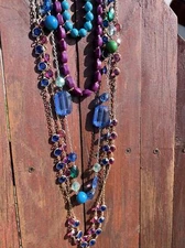 Multi Strand Beaded Stacking Necklace Lot