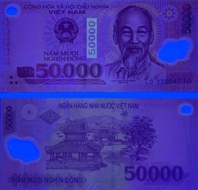50,000 Vietnam Dong VND CIRCULATED Banknote Currency Polymer