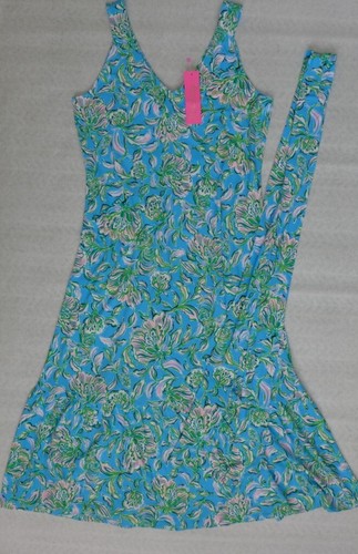 NUEVO CON ETIQUETAS LILLY PULITZER Madsen Vestido Midi Cuello en V Cinturón Cúmulo Azul Chick Imán - Imagen 4 de 15