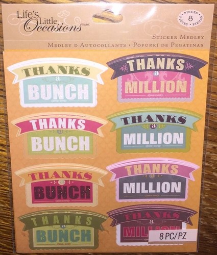 K&Company Life’s Little Occasions Thanks A Bunch A Million Card Making Stickers - Picture 2 of 4