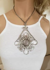 SCHREINER NY PENDANT NECKLACE / BROOCH PIN HUGE ICONIC RUNWAY