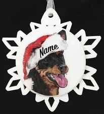 Santa Miniature Pinscher Min Pin Dog Breed Personalized Christmas Ornament