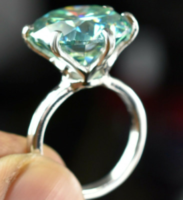 Blue Diamond Special Ring Round 925 Shape Silver 8.50 Ct Lab Certify ...