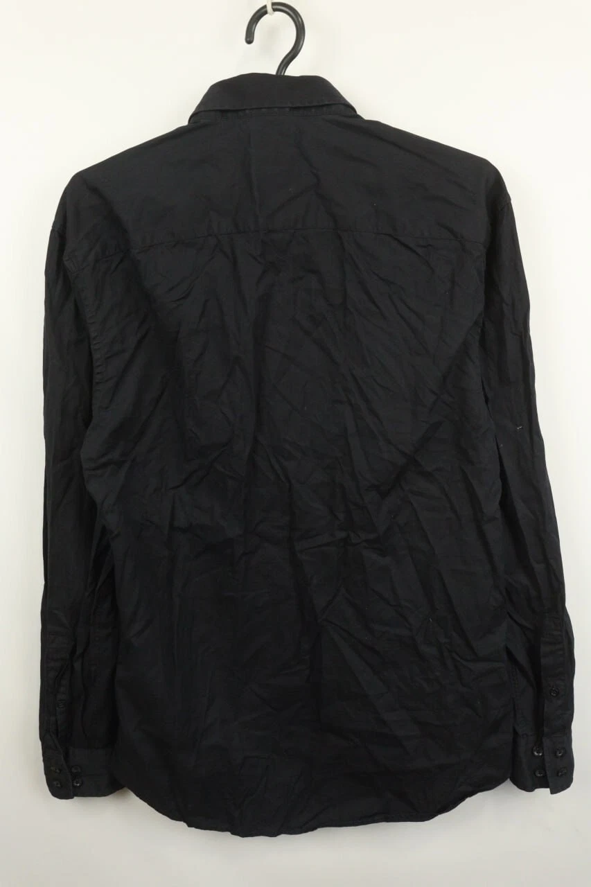 Camicia elegante Kenzo nera cotone manica lunga colletto slim fit 15 25 39