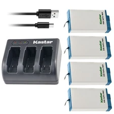 Triple Charger & 4 battery for GoPro MAX 360 Waterproof Action Camera