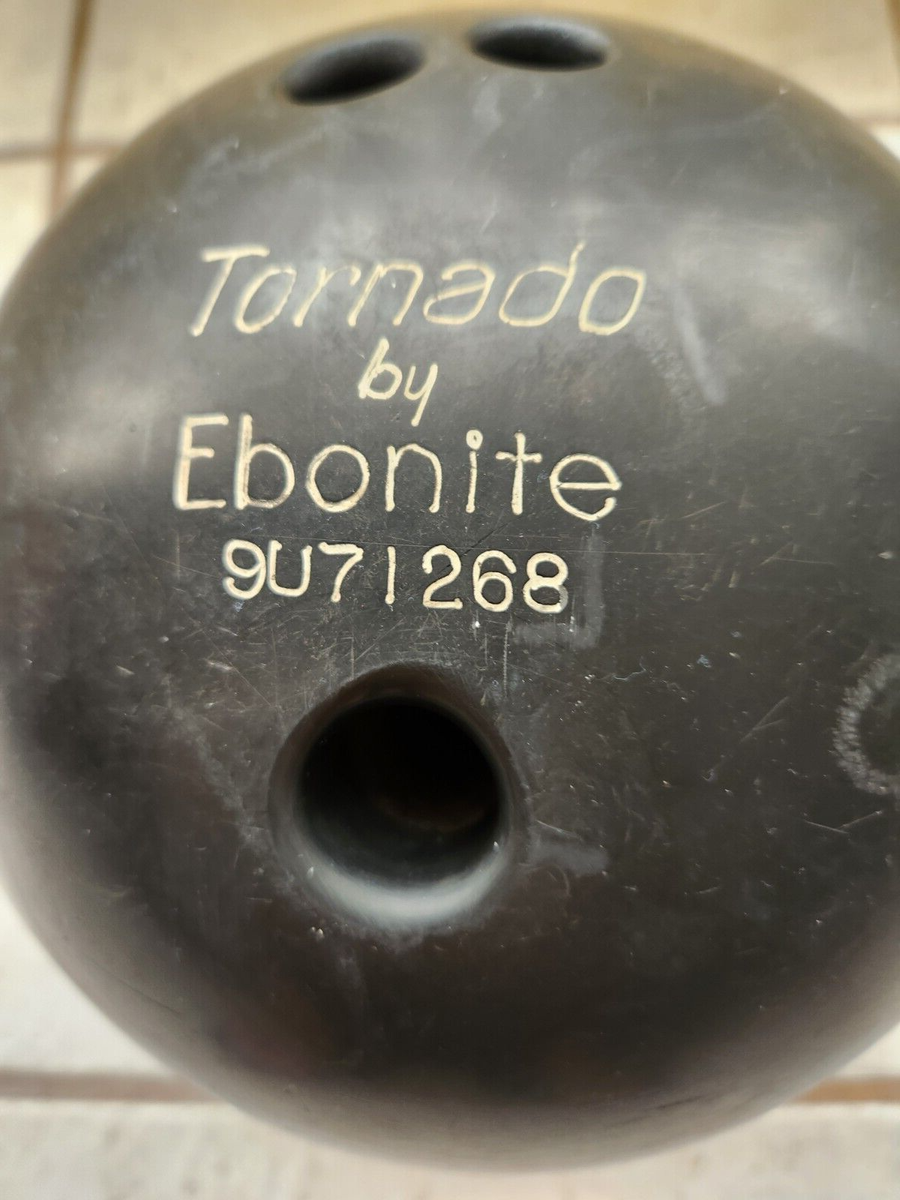Vintage Ebonite Tornado Bowling Ball Black 10 lbs 10oz