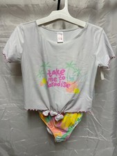 Cat and Jack One Piece Swimsuit with White Shirt Size XL 14 Plus New with Tags