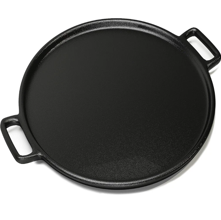 Pizza Pan Cast Iron Skillet Kitchen Cookware Frying Baking Cooking Black 14 Inch