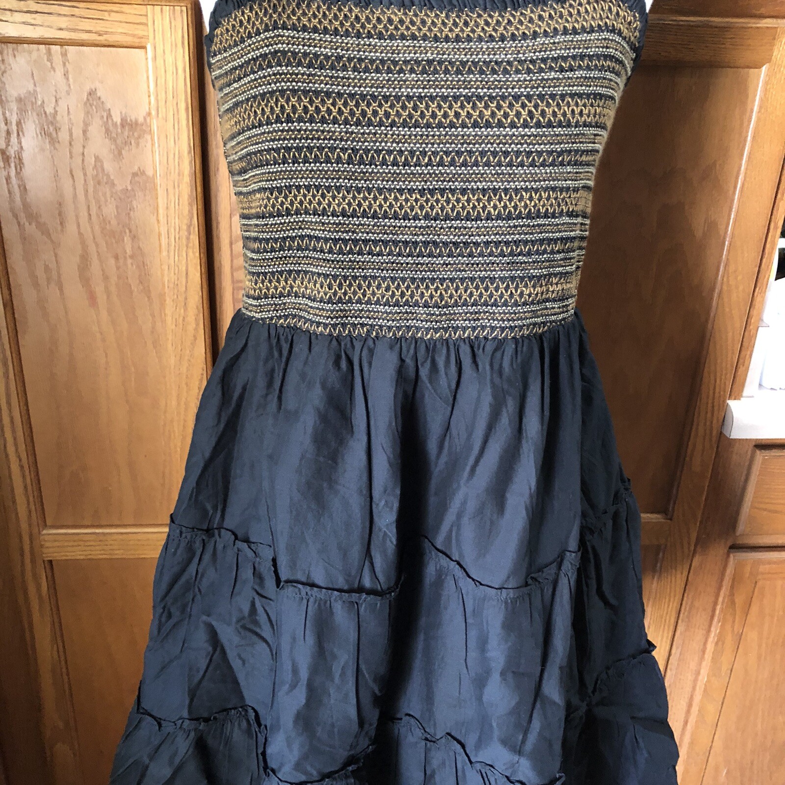 J Crew Women’s Square Neck Smocked Ruffle Tiered Mini Dress Petite Size PL NWI