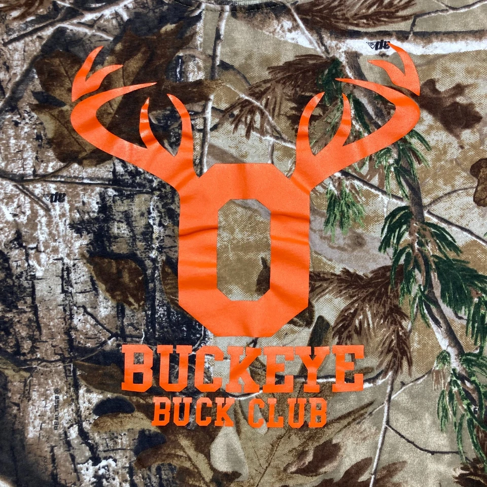 Buckeye Buck Club T Shirt Adult Large Forest Camo Short Sleeve Trophy Bucks Ohio - Image 2 of 4