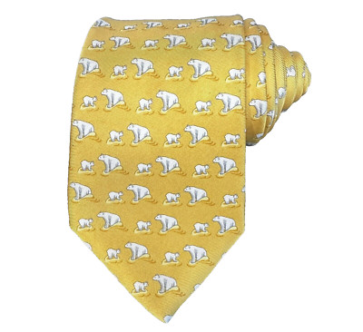 VERSACE Men's 100% Silk Designer Luxury Necktie Polar Bears Made in Italy