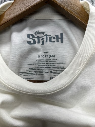 Disney Stitch Shirt Women’s Small Graphic Stay Weird Cream Short Sleeve - Picture 2 of 7