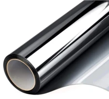 One Way Window Film Privacy/Sun Blocking/Reflective/Tint 29.5"x6.5' Black-Silver