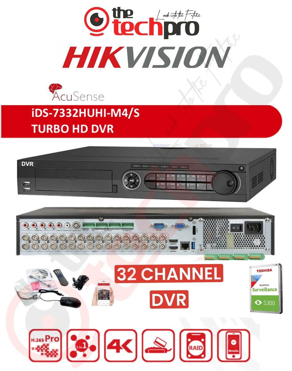 HIKVISION 32 CHANNEL 8MP DVR DVR FULL HD 1080P IDS-7332HUHI-M4-S