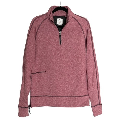 Cremieux Club 38 Mens Fleece Lined Red Heather Quarter Zip Jacket Size M