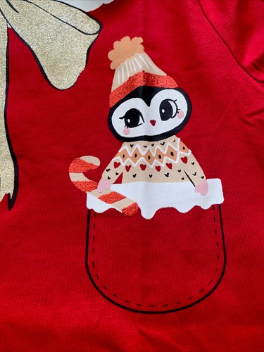 H&M GIRLS RED LONG SLEEVE DRESS Christmas party Age 4-5-6 Years Next Day Post - Picture 2 of 7