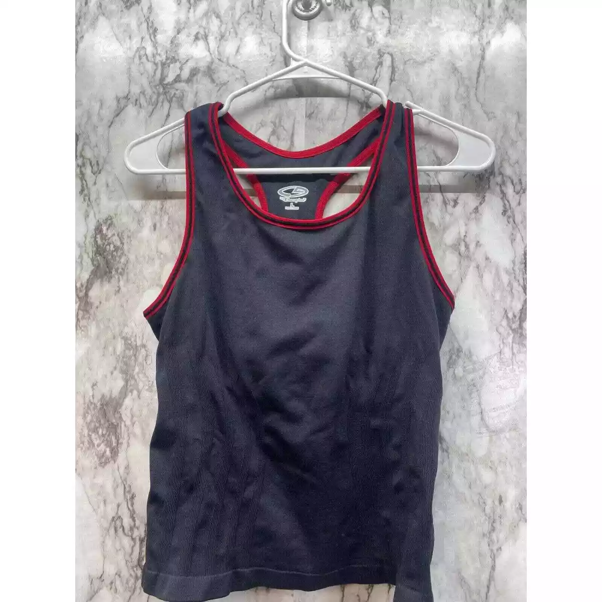 Champion Fitted Athletic Work Out Tank Top built in bra Size Large