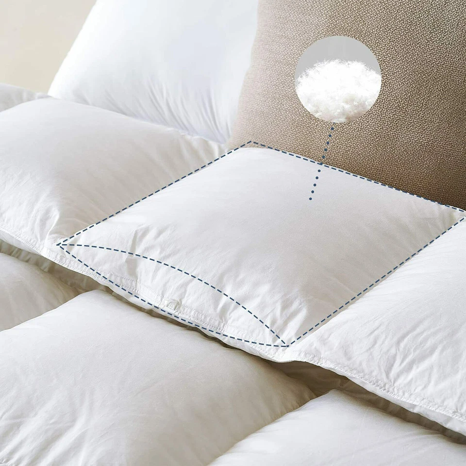 Edredón alternativo 1000 TC de algodón egipcio selecto tallas estadounidenses y color liso Foto 2 de 4