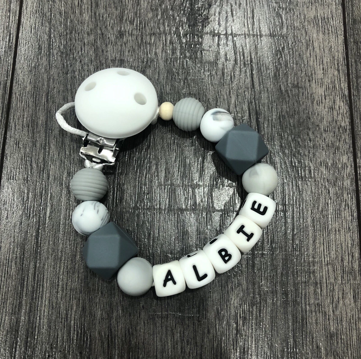 Personalised dummy clip with mam sale adapter
