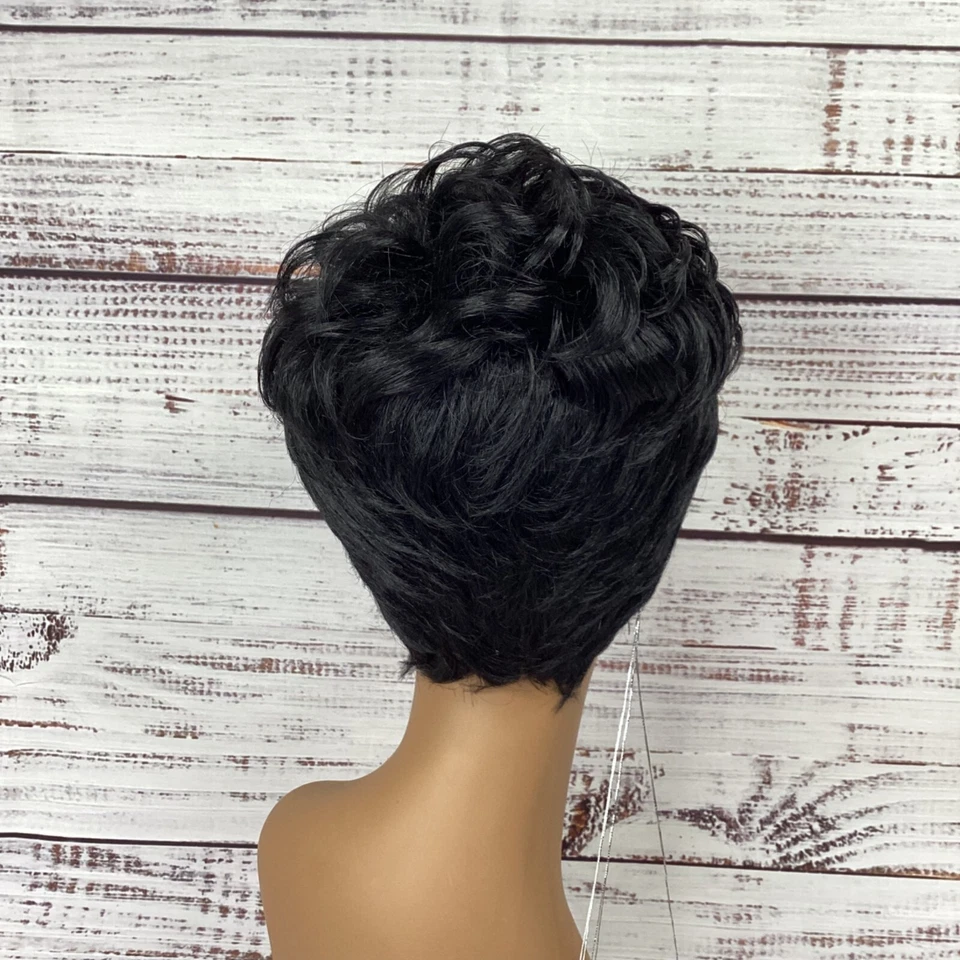 Peluca Ulta Rockstar Pixie #1 negra azabache gorra clásica ajustable sintética Foto 3 de 4