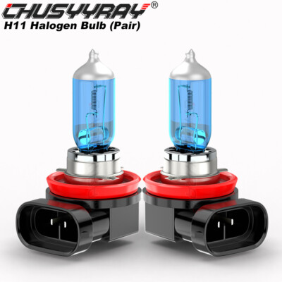 H11 Halogen Headlight Super Bright Bulbs Kit White 5000K 2000LM High/Low Beam