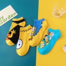 2 Pairs Ankle Socks Mens Womens Cartoon The Simps ns Cotton Soft Causal Socks
